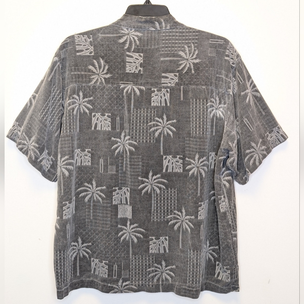 Boca Classics 100% Silk Hawaiian Shirt Palm Tree Island Print XL - Picture 10 of 12